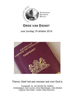 ORDE VAN DIENST