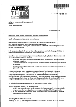 Ingekomen stuk raad 28 okt 2014 AB01 Brief Arthotheek d.d. 19