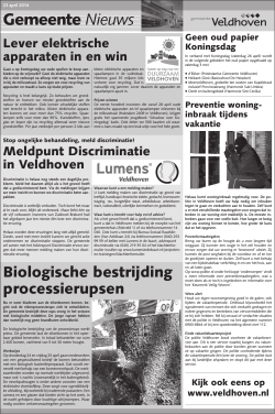 Gemeentenieuws 23 april 2014 - Veldhovens Ondernemers Contact