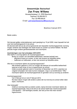 Inschrijvingsperiode 2015-2016