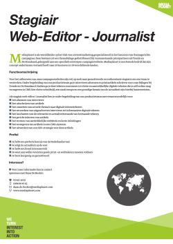 Vacature stagiair web-editor / journalist