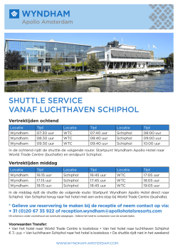shuttle service vanaf luchthaven schiphol
