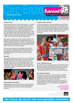 Nieuwsbrief 1-2014 - Jeugdcircus Saranti