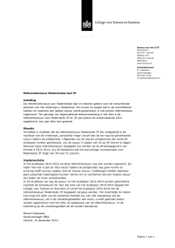 Mededeling referentiecesuur Nederlands 3F 2014-2015