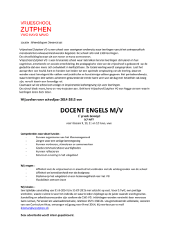 DOCENT ENGELS M/V - Vrije School De Berkel