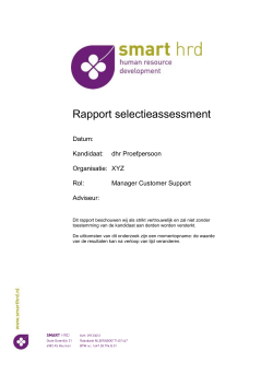 Rapport selectieassessment dhr. Proefpersoon