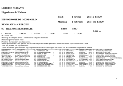 Hippodrome de Wallonie -Lundi 2 f&eacute;vrier 2015 &agrave;
