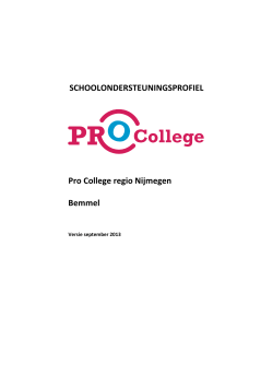 Schoolondersteuningsprofiel Pro College Bemmel (PDF)