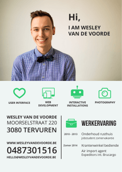Bekijk Mijn cv - Wesley Van De Voorde
