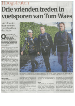 Page 1 Hoogstraten Drie vrienden treden in voetsporen van Tom