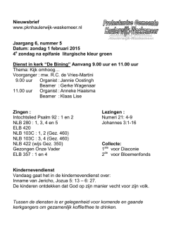 Nieuwsbrief - Protestantse Gemeente Haulerwijk