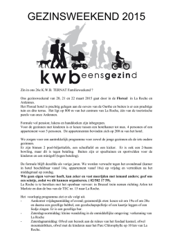 Inschrijving Gezinsweekend La Roche