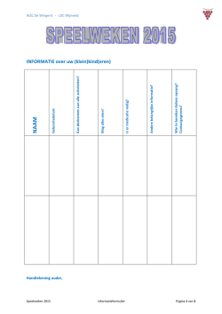 informatiefiche kind