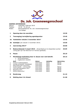 Agenda adviesraad - Groenewegenschool