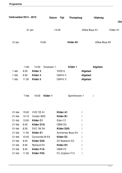 Veldvoetbal 2014 - 2015 Datum Tijd Thuisploeg Uitploeg