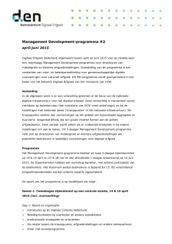 Management development programma DEN 2015