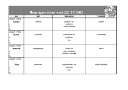 Menu lagere school week 26/1 - 30/1/2015