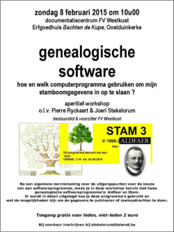 8/2/2015 : aperitiefbijeenkomst over genealogische software