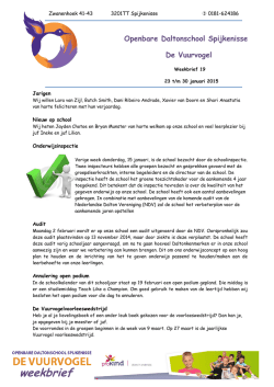 weekbrief - ods de Vuurvogel Spijkenisse