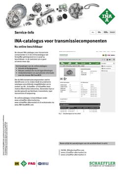 INA-catalogus voor transmissiecomponenten