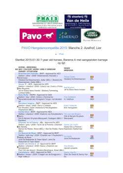 PAVO Hengstencompetitie 2015: Manche 2: Azelhof, Lier