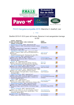 PAVO Hengstencompetitie 2015: Manche 2: Azelhof, Lier