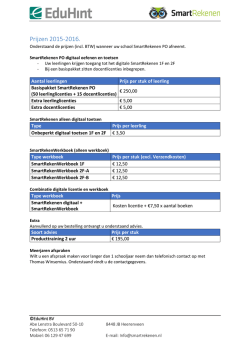 Prijsoverzicht SmartRekenen po
