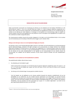 Ascencio CVA - Modaliteiten van het keuzedividend (26.1.2015)