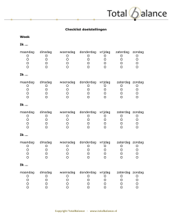 Copyright TotalBalance - www.totalbalance.nl Checklist