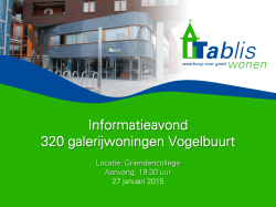 Informatieavond 320 galerijwoningen Vogelbuurt