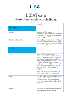 LISA Team - Functionele Omschrijving