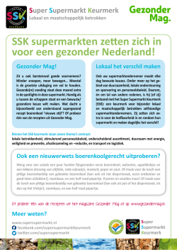gratis flyer - Super Supermarkt Keurmerk