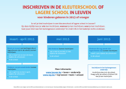 INSCHRIJVEN IN DE KLEUTERSCHOOL OF