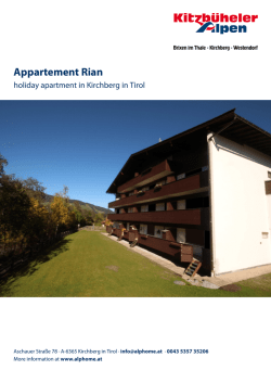 Appartement Rian in Kirchberg in Tirol