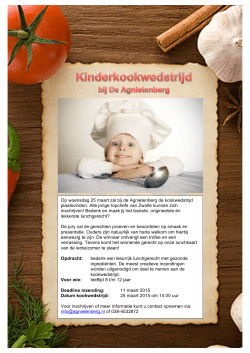 Op woensdag 25 maart zal bij de Agnietenberg de kookwedstrijd