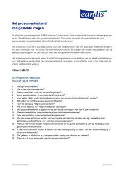 Het prosumententarief Veelgestelde vragen