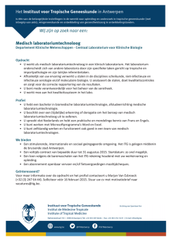 Het Instituut voor Tropische Geneeskunde in Antwerpen Wij zijn op