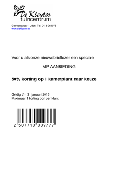 50% korting op 1 kamerplant naar keuze