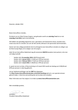 Informatie WE Congress 2015