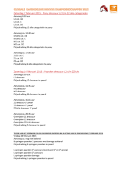globale dagindeling Indoor Kampioenschappen 7, 14, 20 en 21