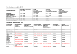 Jaaroverzicht openingstijden alle UB locaties 2015
