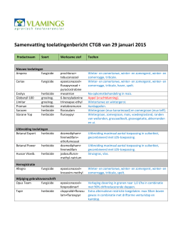 CTGB Toelatingenbericht 29 jan 2015