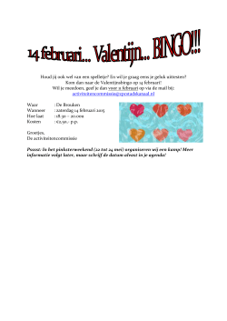 Kom dan naar de Valentijnsbingo op 14 februari!