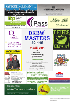 DKBW Masters 2014/15 - Dartsfederatie Klein Brabant