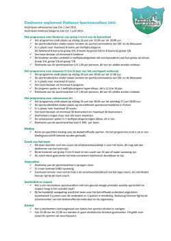 het deelname reglement. - Puttense Sportmarathon