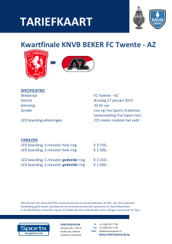 Tariefkaart: FC Twente - AZ