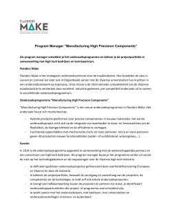 Program Manager “Manufacturing High Precision