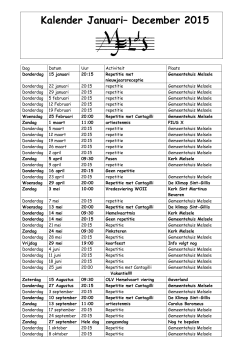 Kalender Januari– December 2015