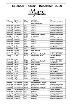 Kalender Januari– December 2015