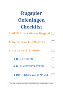 RugOefeningen Checklist